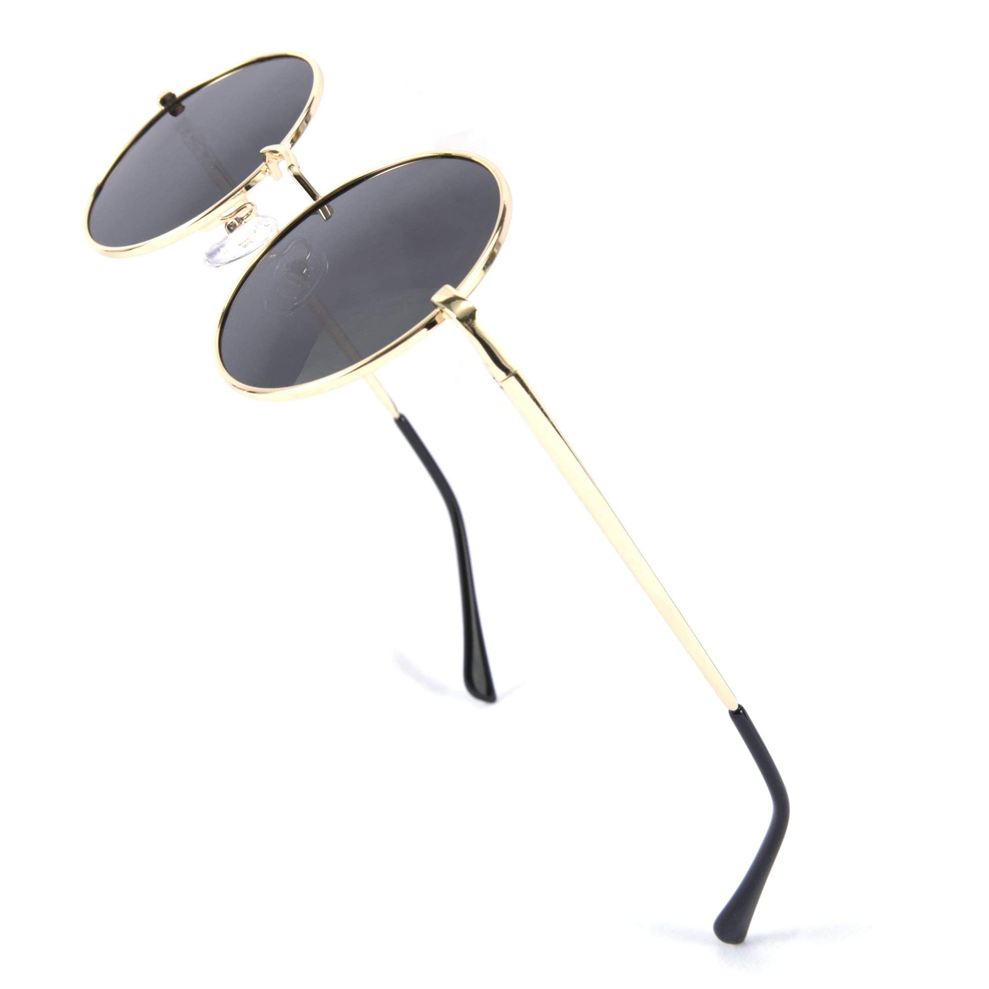 【送料無料】[FEISEDY] サングラス メンズ 偏光 レトロ ラウンド フレーム サングラスレディースファッ..