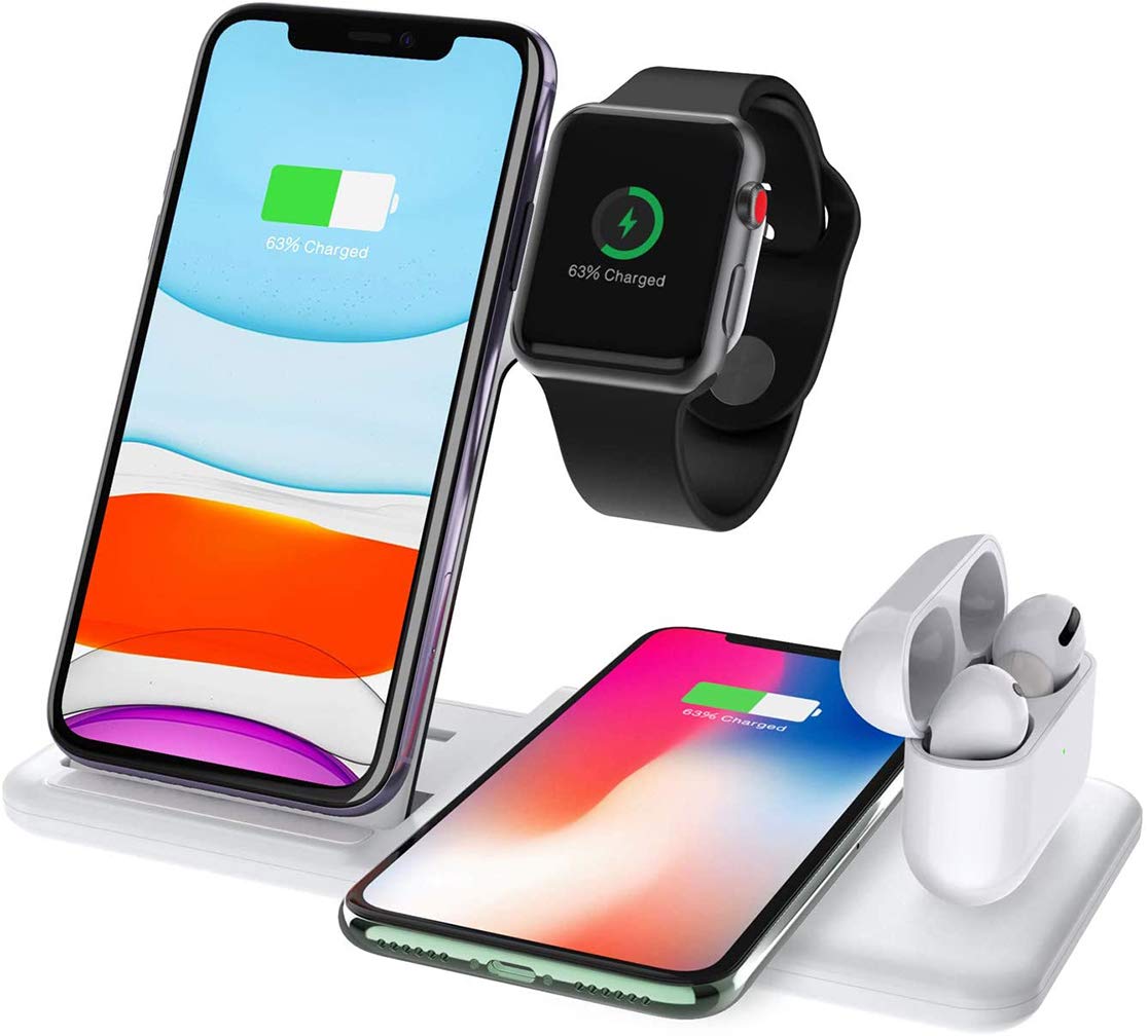 【送料無料】4in1 ワイヤレス充電器 iPhone Apple Watch Airpods/Pro ...