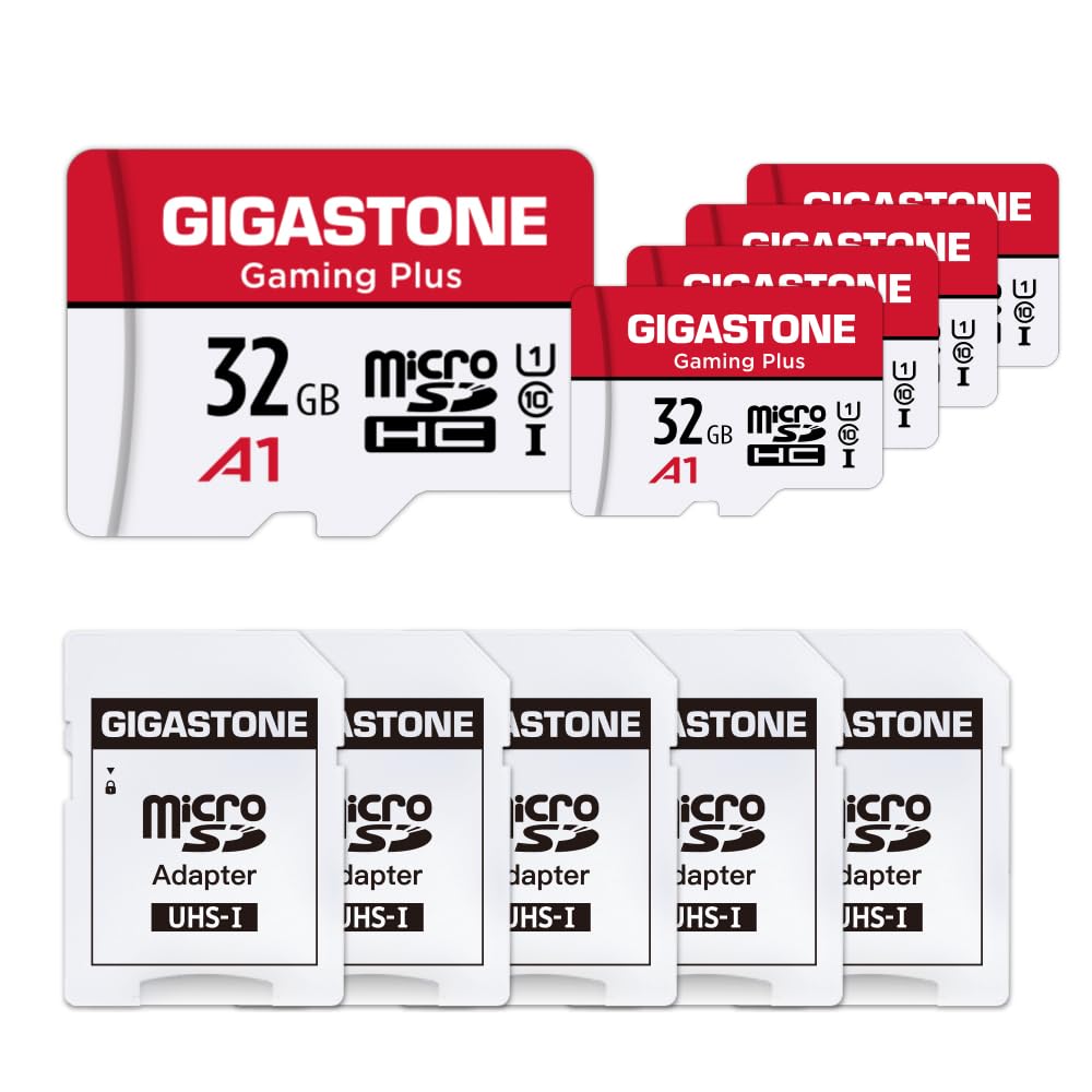 【送料無料】Gigastone 32GB マイクロSDカード フルHD 5個セット 5 SDアダプタ付き 5 ミニ収納ケース付..