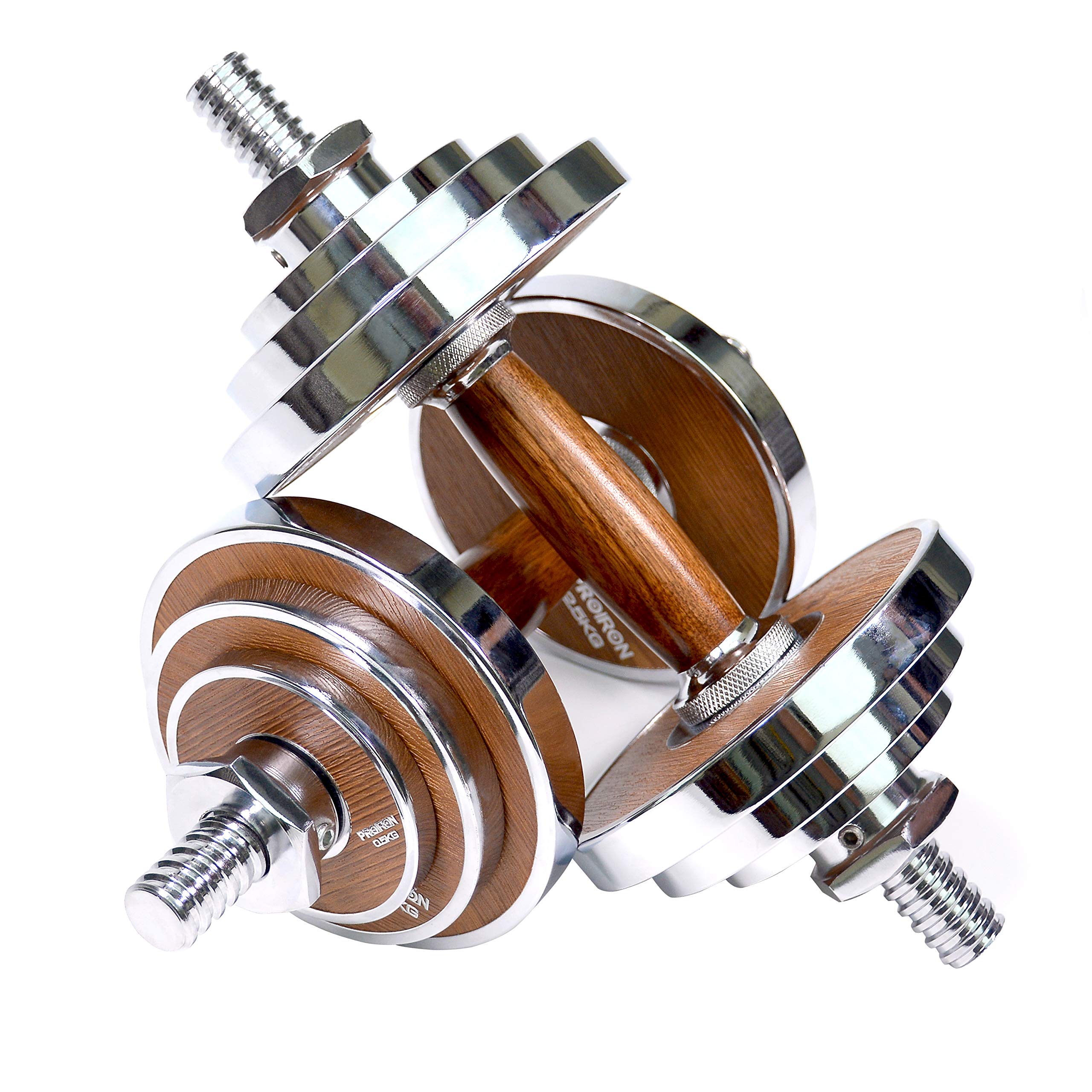 【送料無料】PROIRON ダンベル 10kg 2個セット革新的なウォールナット・鋼製の20kg 可変 ダンベル アレー 二重アンチルーズロック保護 筋トレダンベル ウェイトフィットネス ホームジムで