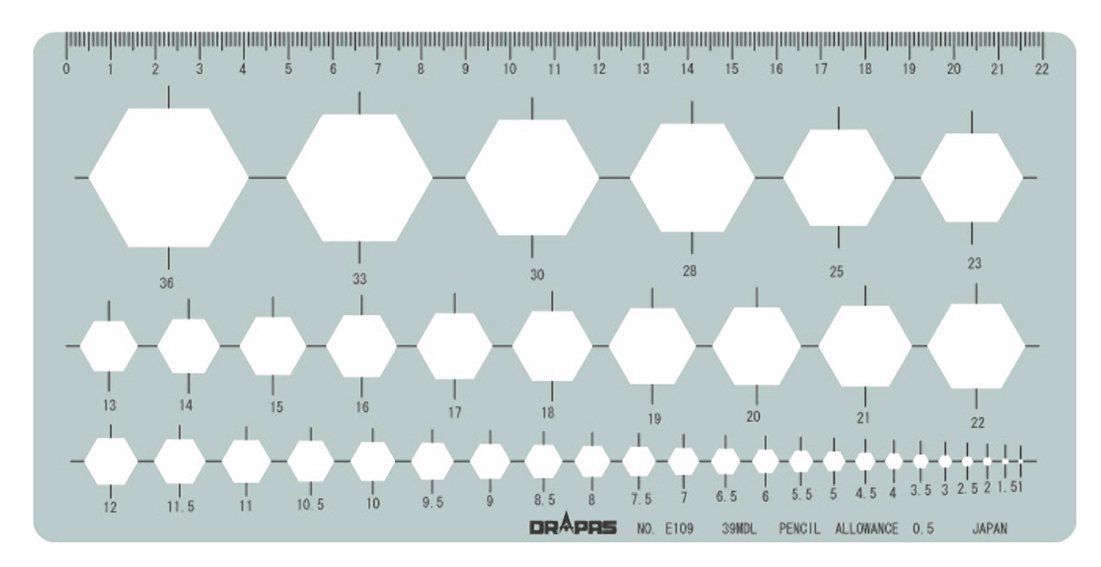 【送料無料】ドラパス テンプレート E109 六角記号定規 31109