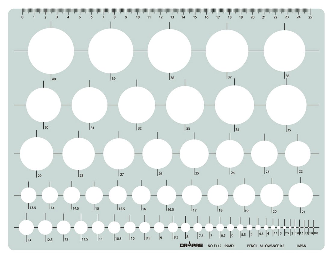 【送料無料】ドラパス テンプレート E112 円定規 (特大) 31112