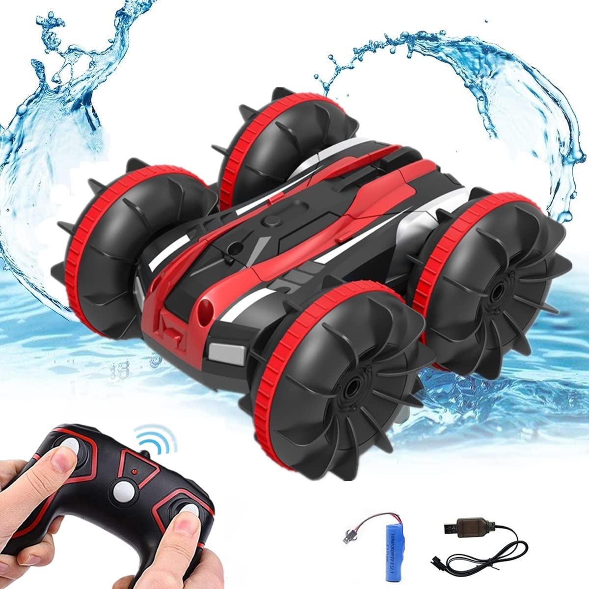 【送料無料】WEECOC ラジコンボート RCカー 水陸両用 ラジコンカー スタントカー 無線操作 高速 四輪駆..