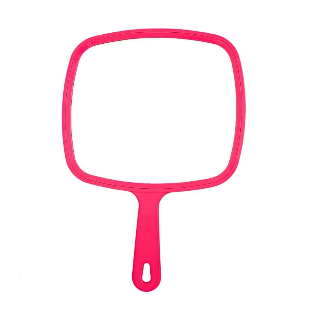 【送料無料】Charmoon ハンドミラー 大きめ 握りやすい 見やすい 軽量 防水 頑丈 メイク 手鏡 ミラー (レッド)