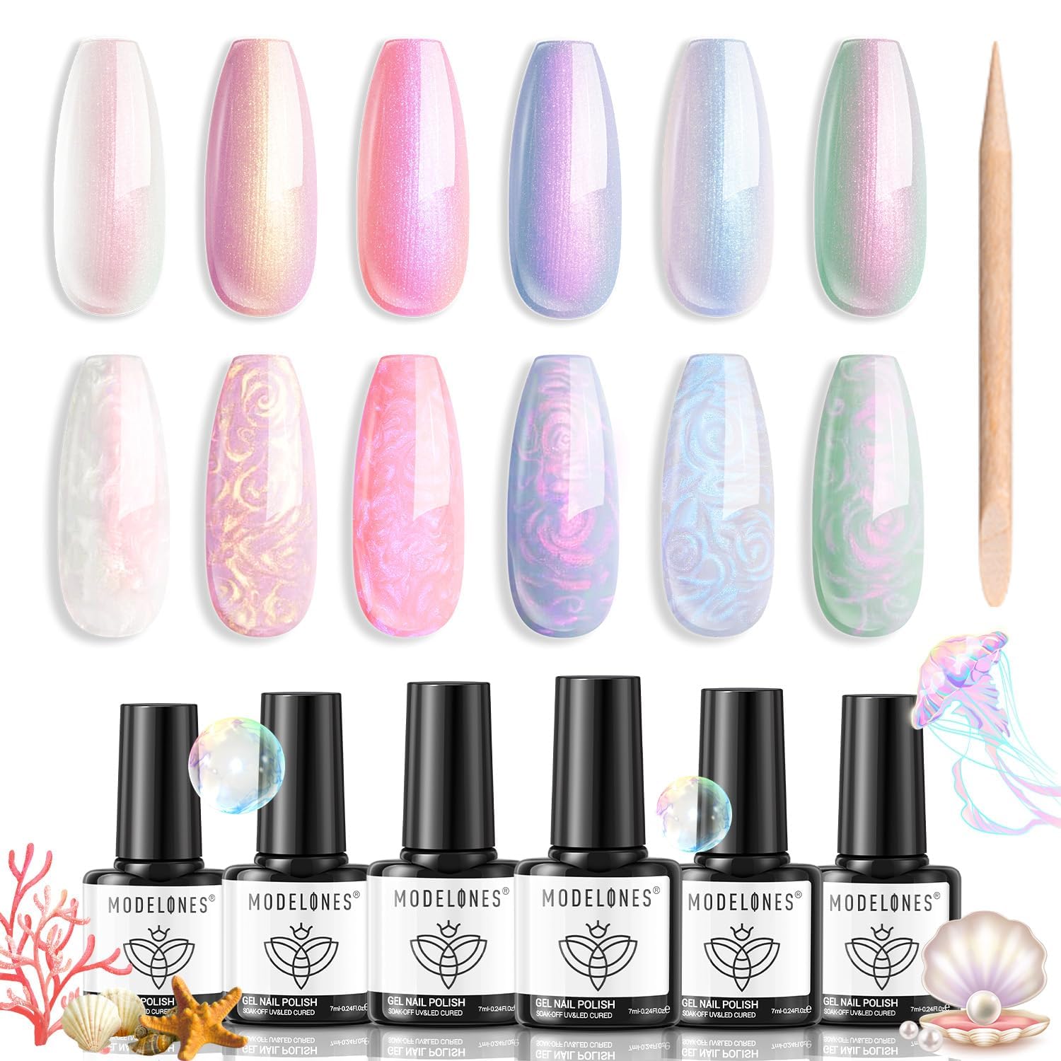 【送料無料】MODELONES マグネットジェル ジェルネイル オーロラ 多色に輝く 自由な模様が付 ...