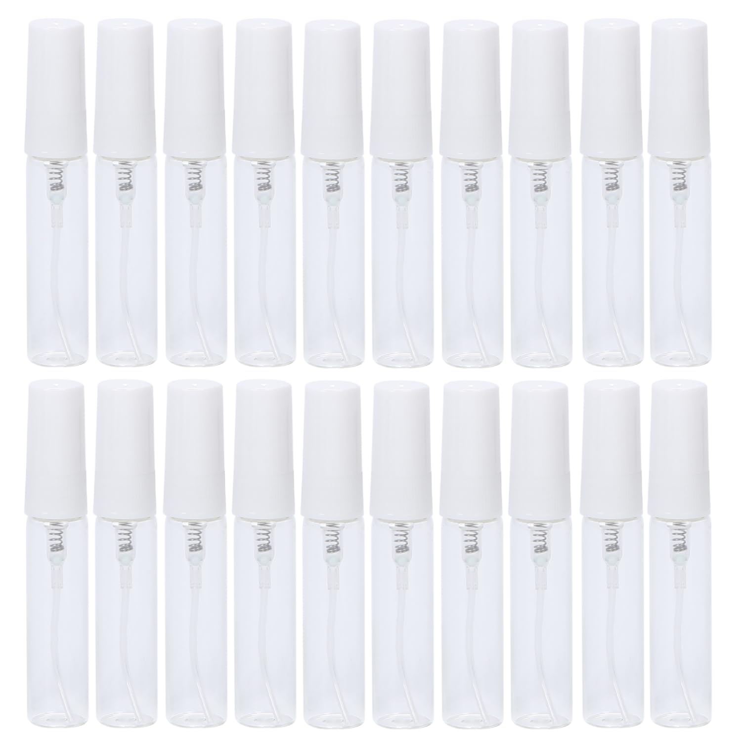 【送料無料】ANAMO スプレーボトル 5ml 20本 アトマイザー 香水 持ち運び ガラス 製 (白ふた)