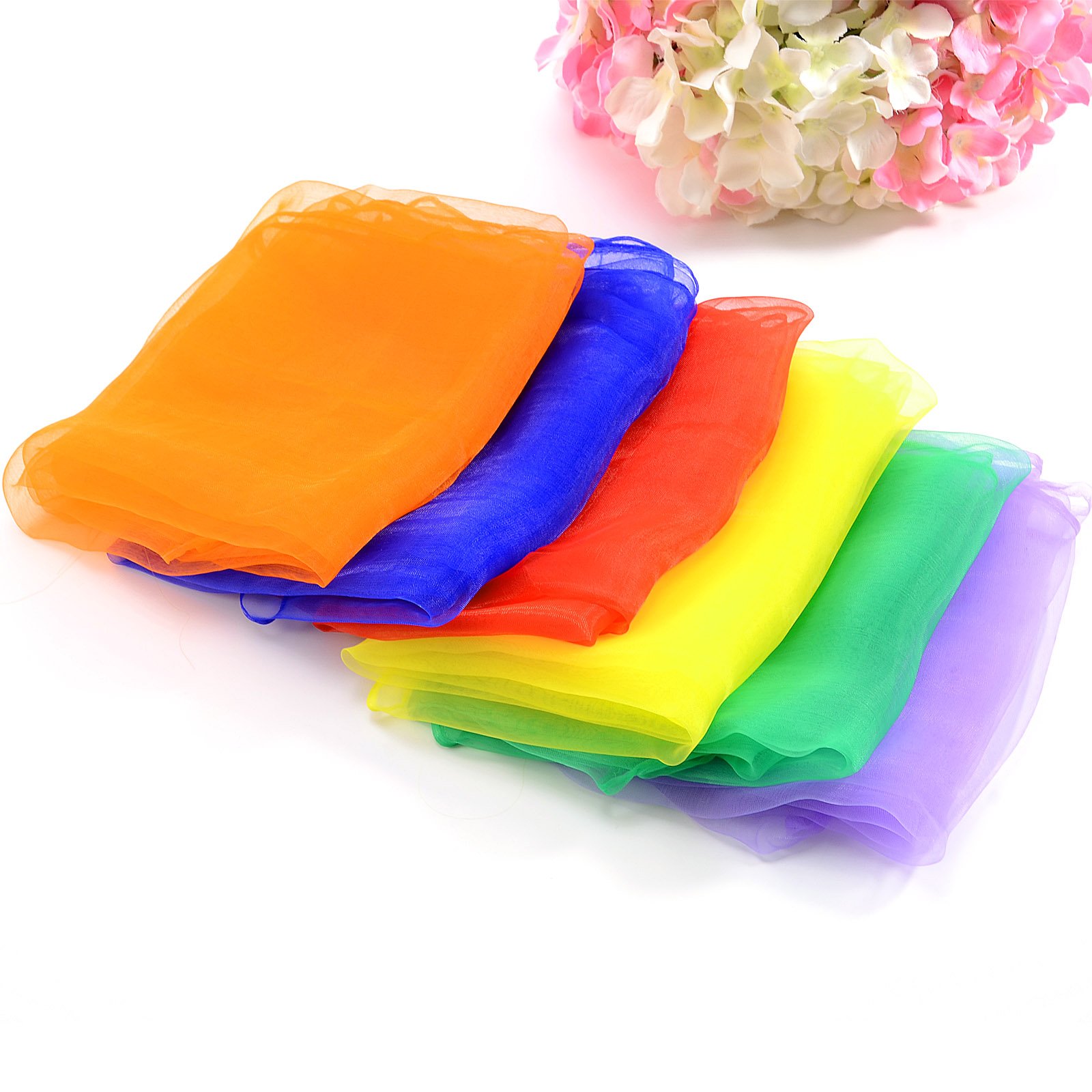 【送料無料】マジック用品 手品シルク 魔術演出・練習 ハンカチーフ スカーフ カラフル6色セット(66*66cm)