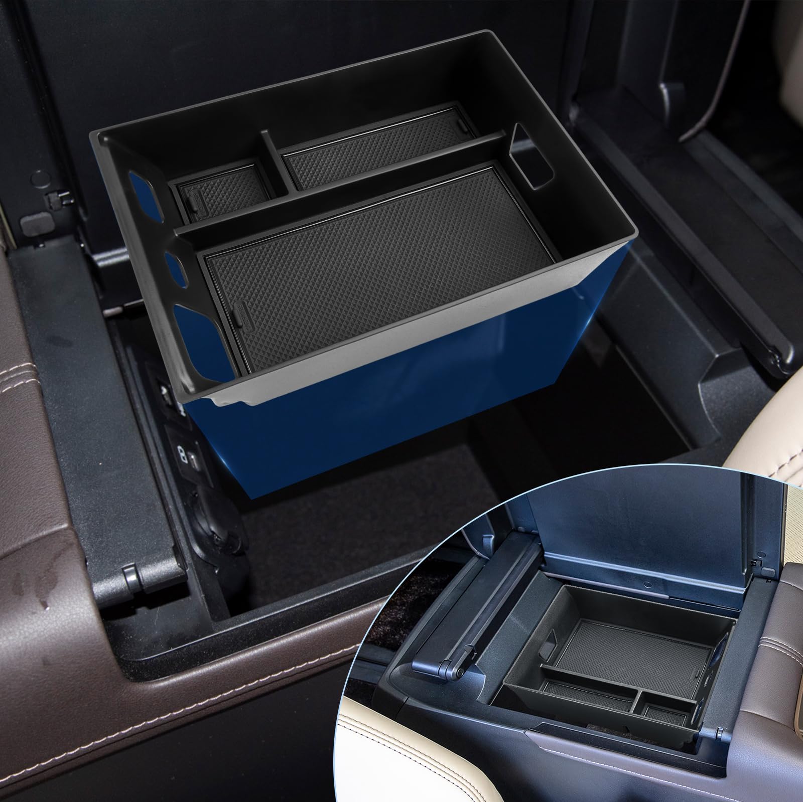 【送料無料】【BIXUAN】トヨタ アルファード 4代目/ヴェルファイア 3代目 40系 2023~ コンソールボックストレイ アルファード40系 アームレストボックス アルファード コンソール 40 トレイ 車内収納グッズ 小物入れ 内装パーツ グッズ ゴムマット付き 滑り止め はめ込み