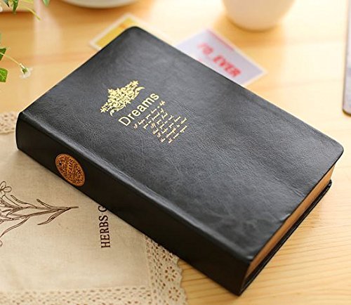 【送料無料】【Deli】 アンティーク調 重厚感のある ブラック × ゴールド 辞書風 A5サイズ ノート [並行輸入品]