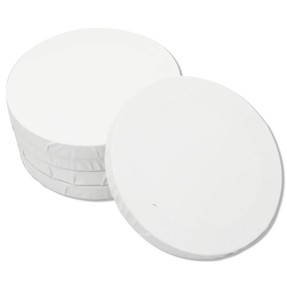 【送料無料】moca 張りキャンバス 絵画ボード 円形 5枚セット 水彩 油絵 アクリル画 (直径15cm)