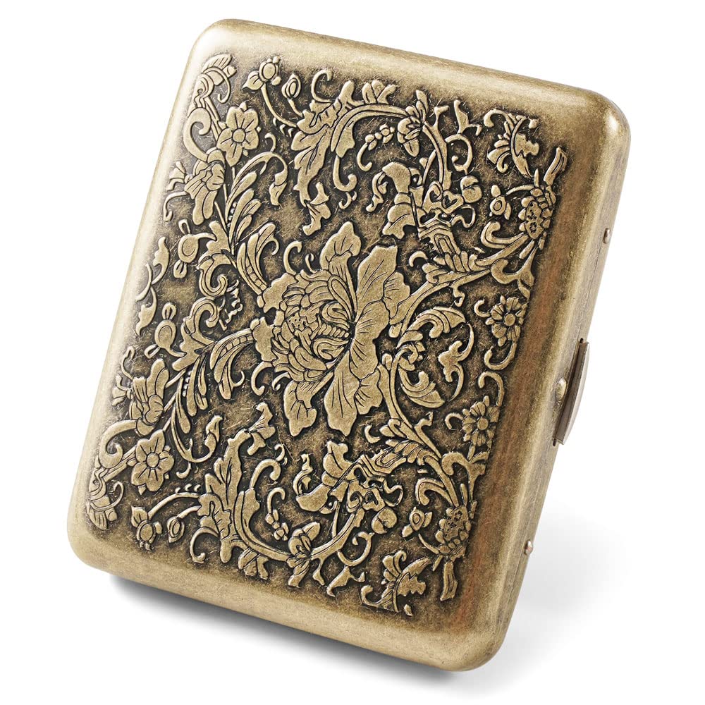 【送料無料】シガレットケース 20本 85mm メンズ レディース おしゃれ メタル タバコケース 人気 防水 スリム 両面収納 アンティーク ワンタッチ式 煙...