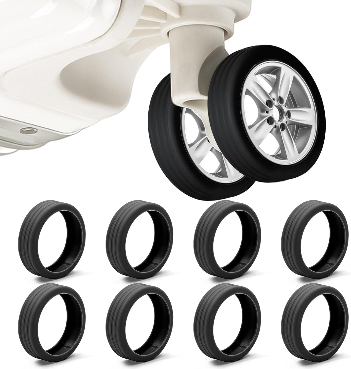 【送料無料】[MAEXUS] キャスターカバー スーツケース ゴム製 車輪保護【8枚セット】 スーツケース タ..