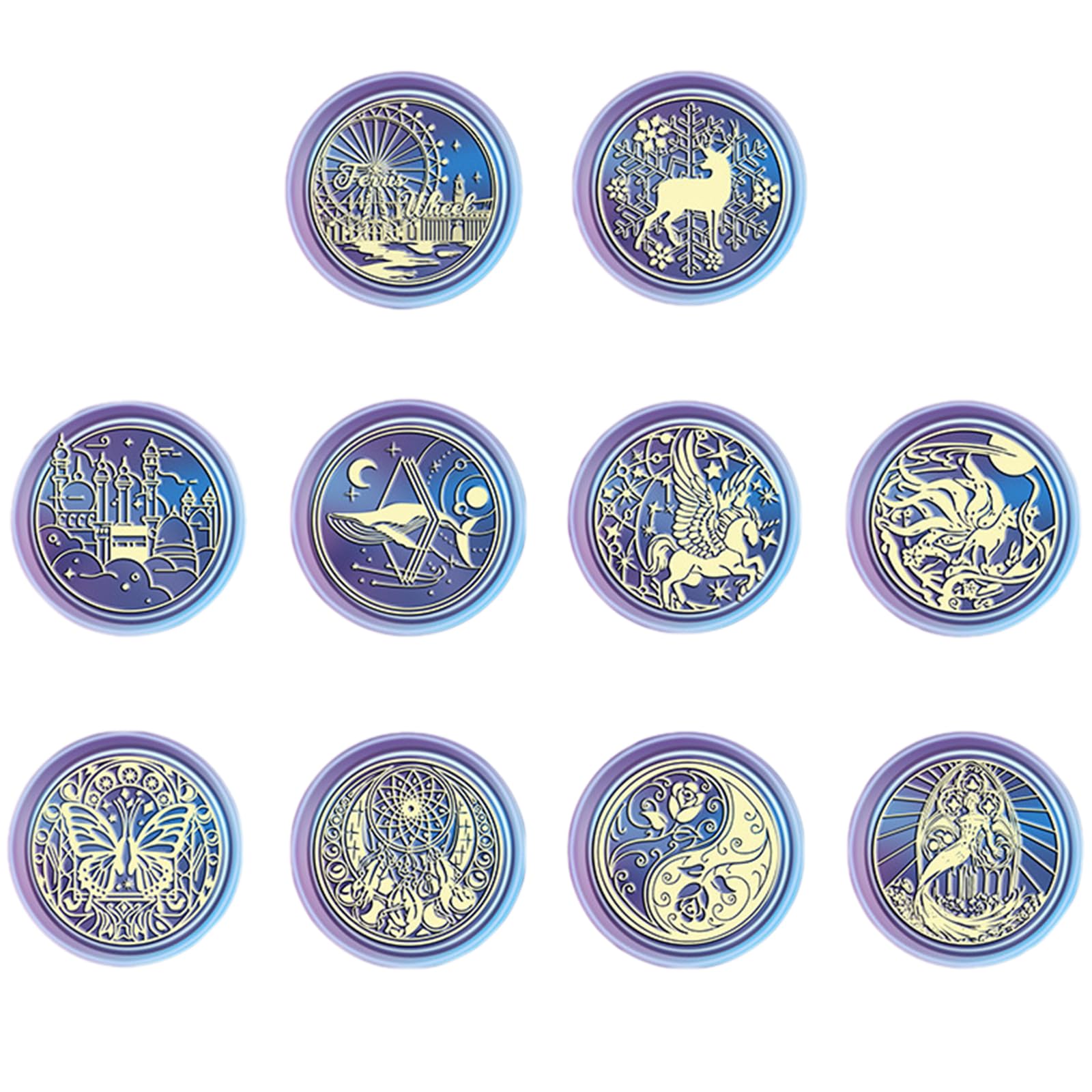 【送料無料】MAEXUS シーリングスタンプ シーリングスタンプ ヘッド （10本セット） シーリングスタンプ セット 封蝋シール DIY レトロデザイン 洋式印鑑 手紙や封筒のデコレーション メッセージカードや手帳の記念日装飾