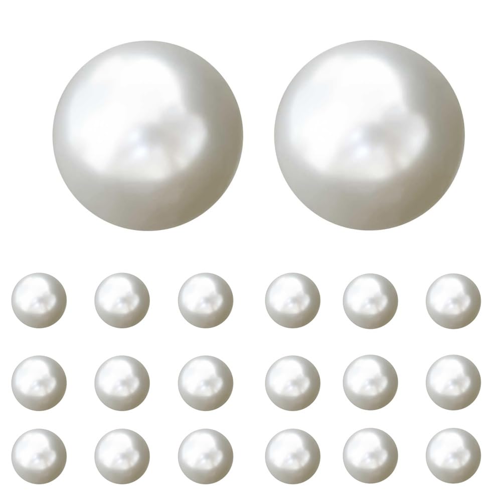 【送料無料】パール ボタン ホワイト ツヤあり 【10mm】 20個入り まん丸