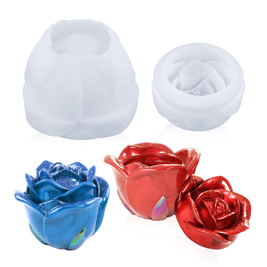 【送料無料】Voyyphixa シリコンモールド 収納ケース 小物入れ バラ 3D立体 DIY 手作り ハンドメイド ..