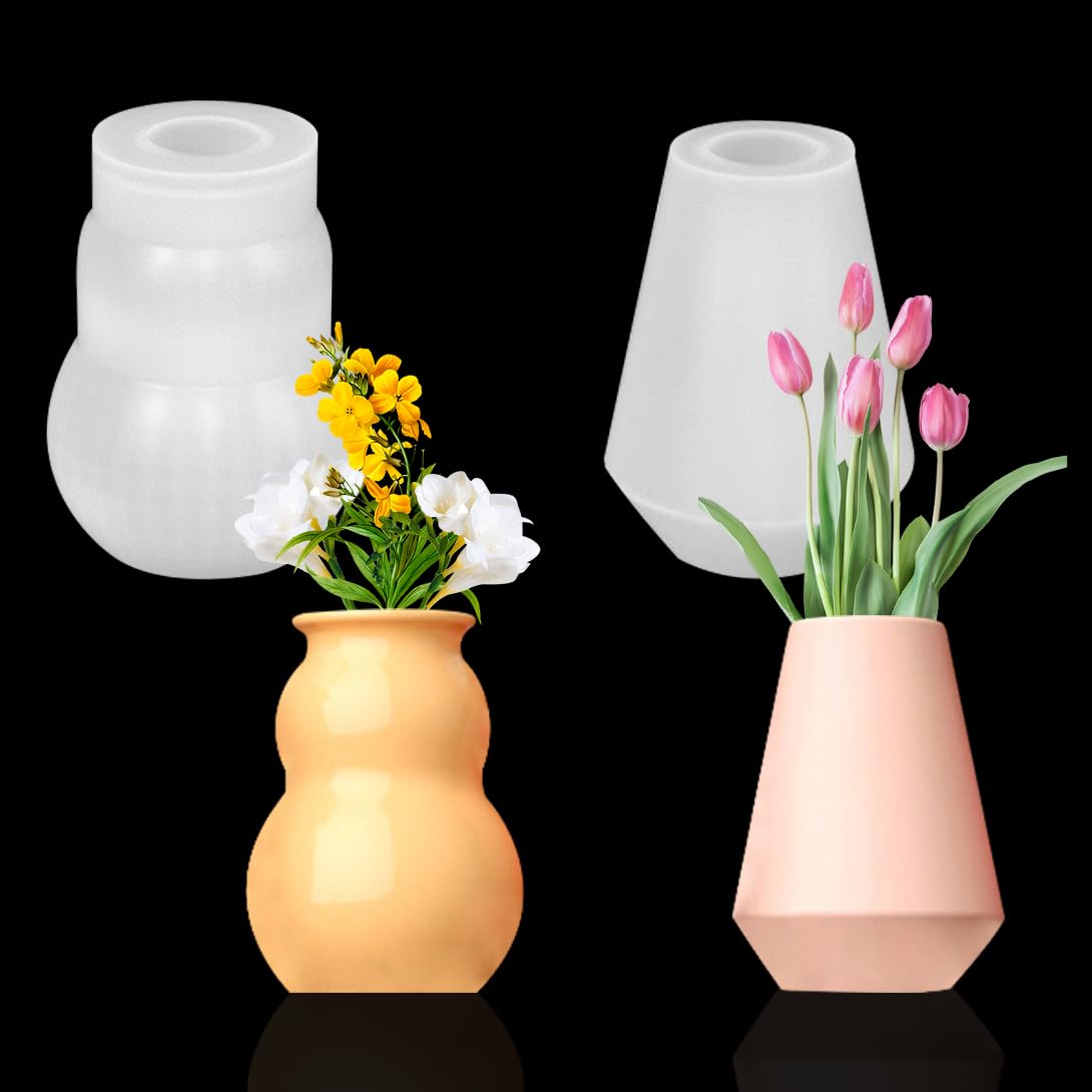 【送料無料】Voyyphixa シリコンモールド 花瓶 花瓶形 ミニ 2セット キャンドルホルダー 3D 立体 植木..