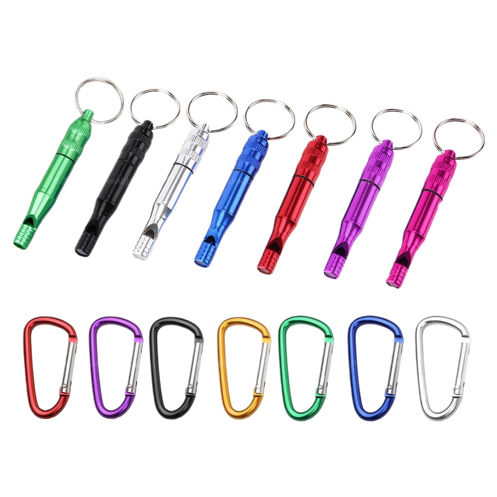 【送料無料】DELUXEFOX ホイッスル 防災 笛 カラフル 7個入りサッカー ホイッスル キーリングと4.7*2.4cm登山バックル付き アウトドア ホイッスル 防水 ジム コーチ 用ホイッスル サッカー審判 ホイッスル ハイキング