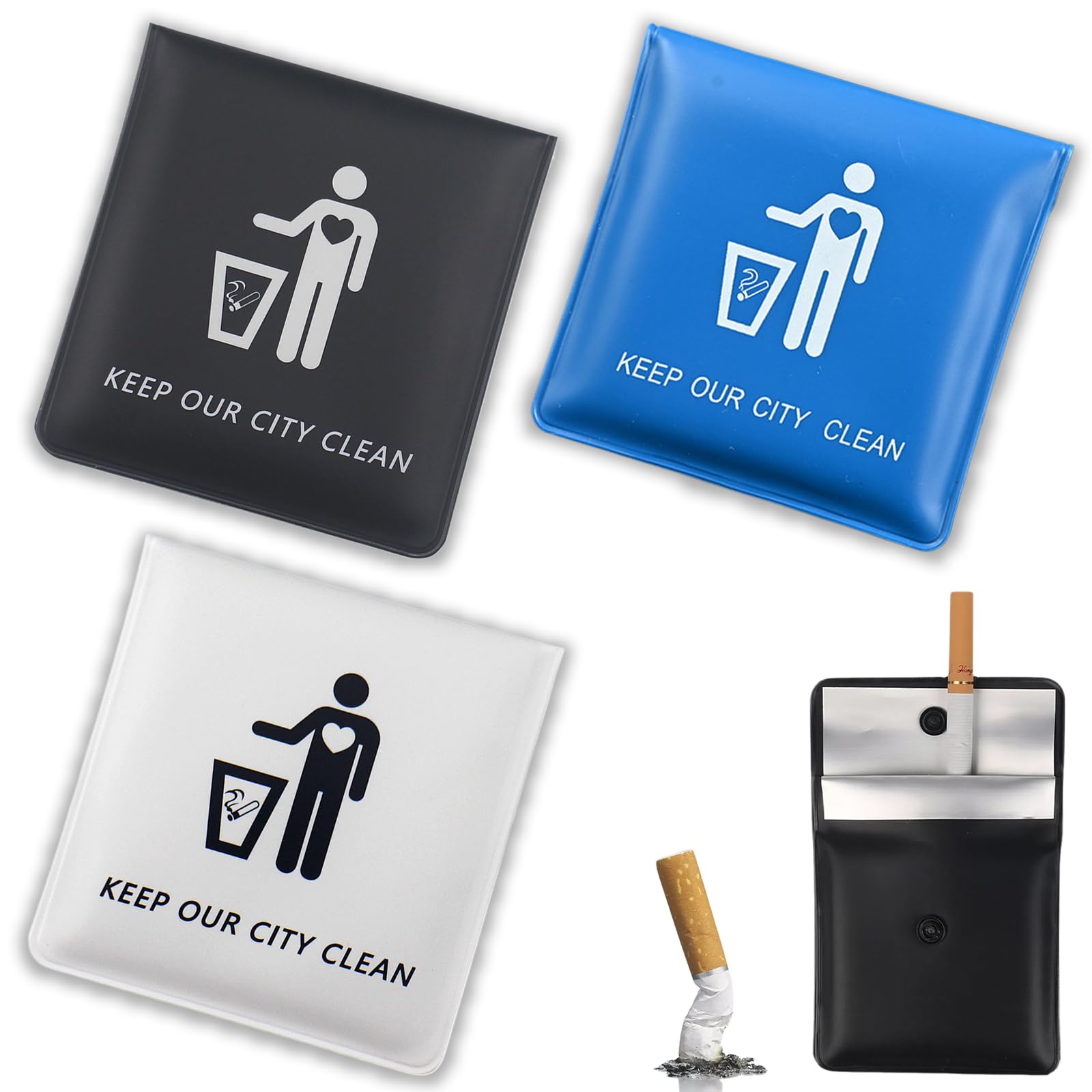 【送料無料】DELUXEFOX 携帯灰皿 灰袋 (3個セット) アルミフィルム灰袋 タバコの吸い殻収納袋 ポケット灰皿 コンパクトでスタイリッシュ 屋外喫煙の必...