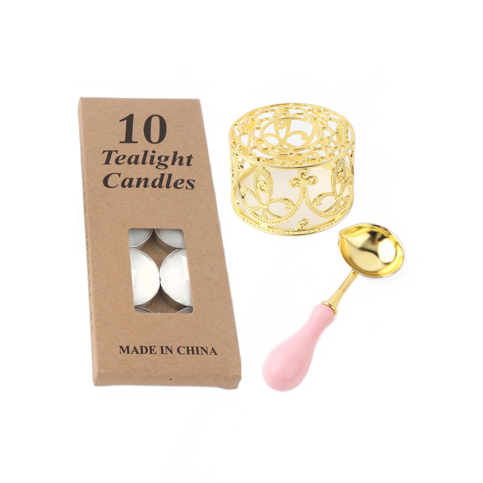 【送料無料】DELUXEFOX シーリングワックス炉とスプーンセットと10本のろうそく ワックス炉 欧風の中空溶解炉 シーリングスタンプ 炉 封蝋用 溶解ツール セット 印鑑封筒カード用