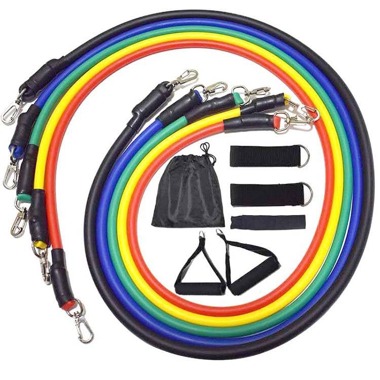 【送料無料】COZENTA トレーニングチューブ セット 筋トレ エクササイズ フィットネス 強度別5本 ゴム