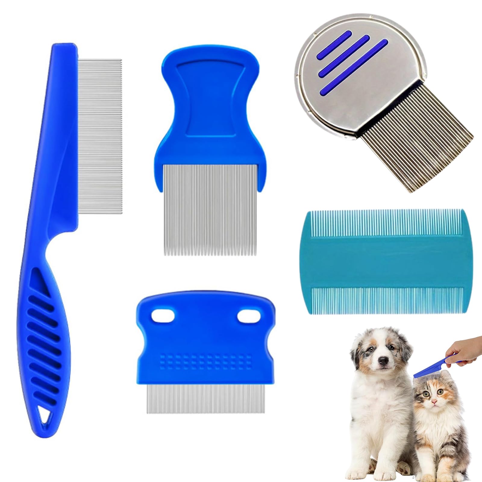 【送料無料】DELUXEFOX シラミ 櫛 ペット コーム (5個セット) 犬猫 美容ブラシ くし ペットシラミ取り..