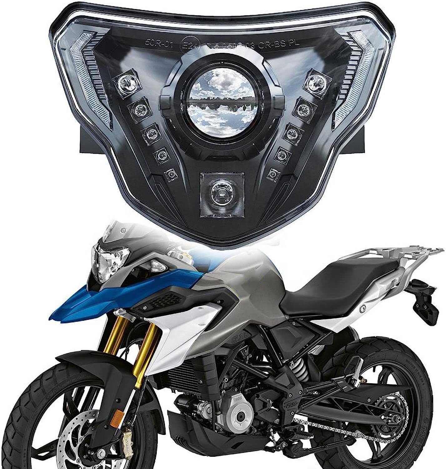 【送料無料】Chelhead BMW LEDヘッドライト バイク 本体 カウル オートバイ部品 フロント G310GS 310R 2016-2021 に適合する ブラック