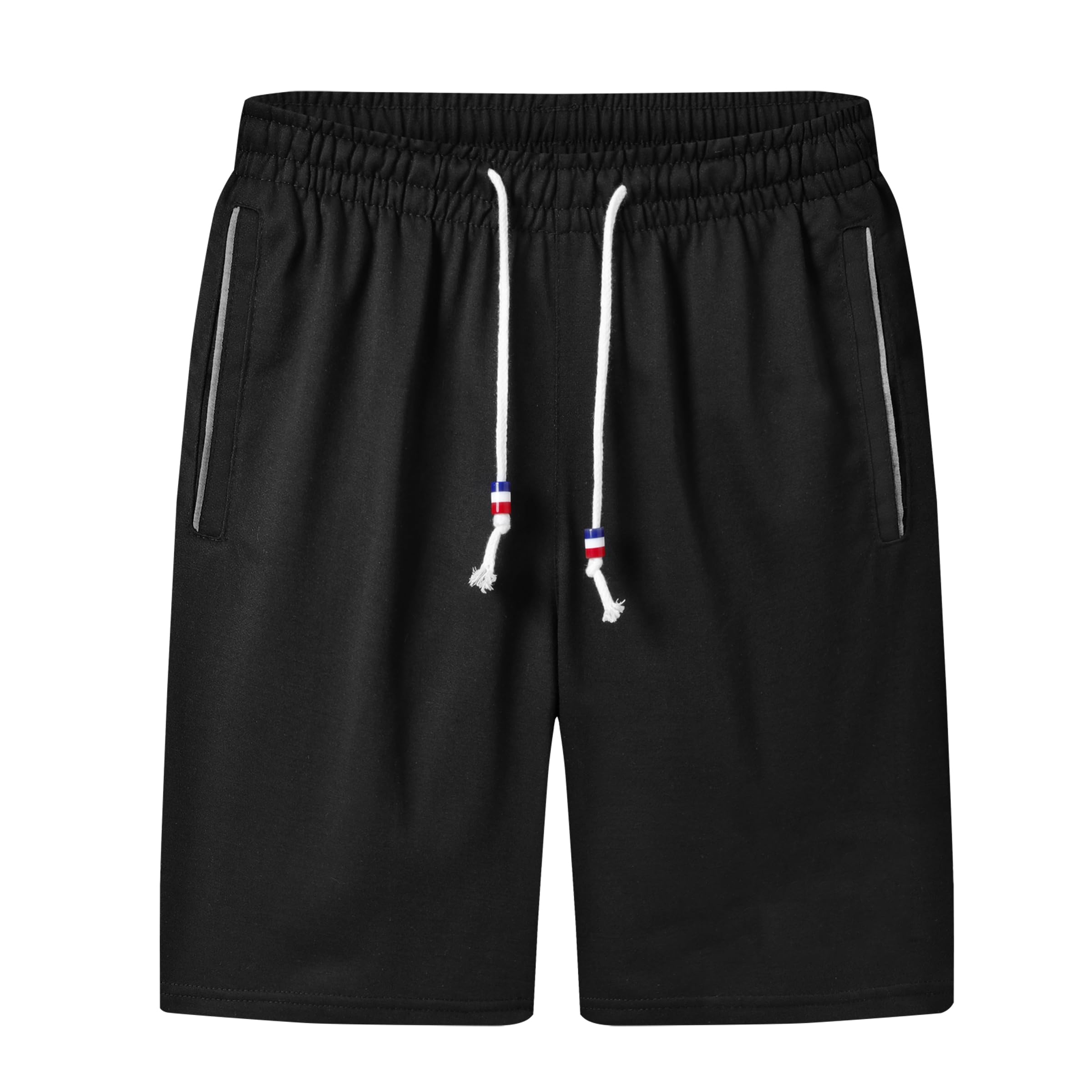 【送料無料】[Erikyson] メンズ ショートパンツ ウエストゴム 夏用 短パン 5分丈 おしゃれ 涼しい ゆったり 通気 半ズボン 運動パンツ ジム フィットネスパンツ ポケット付き 部屋着 春夏 吸汗 (XL, black)