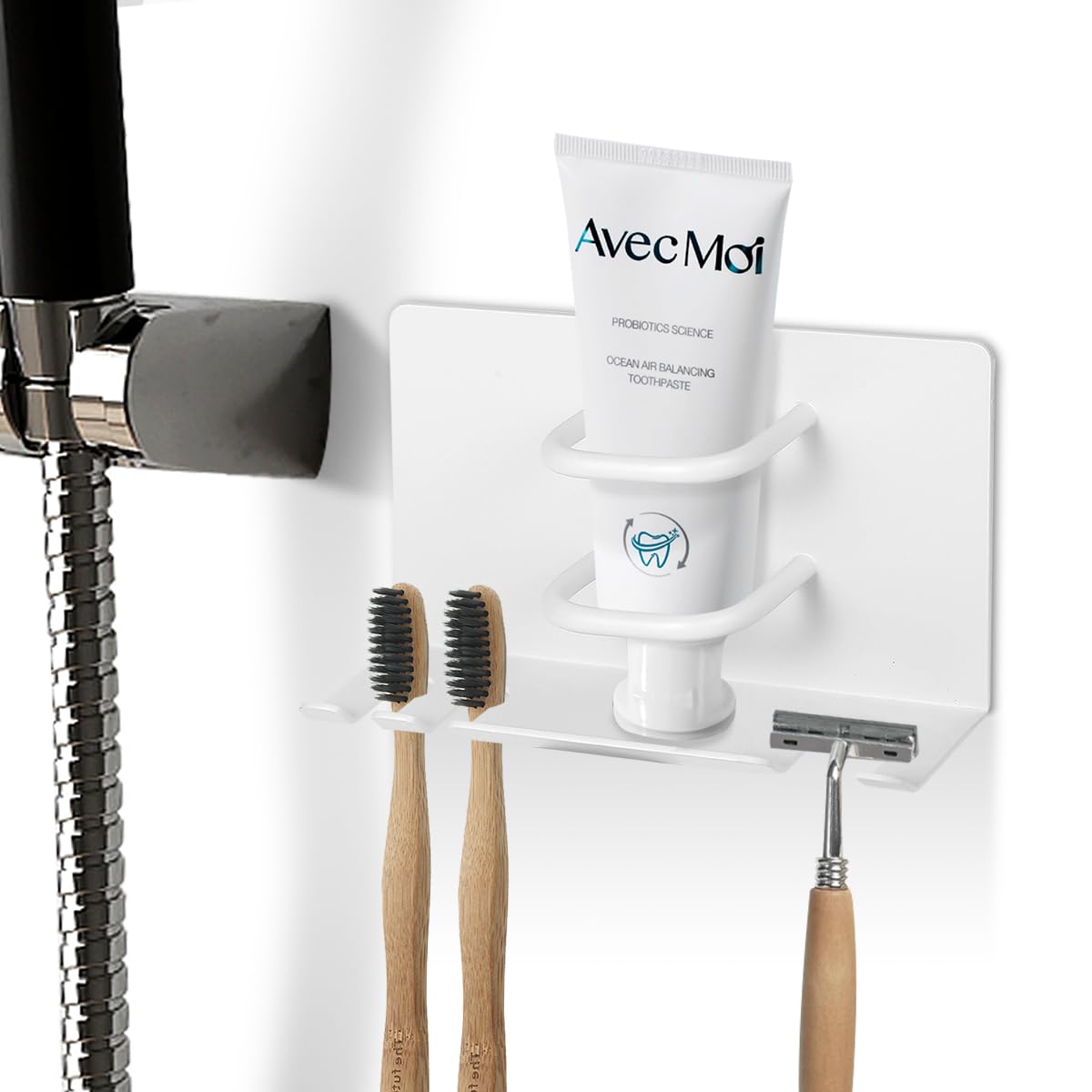 【送料無料】KAIXUANMAN マグネット 浴室用ラック 歯ブラシホルダー 歯ブラシ ＆ チューブスタンド マ..