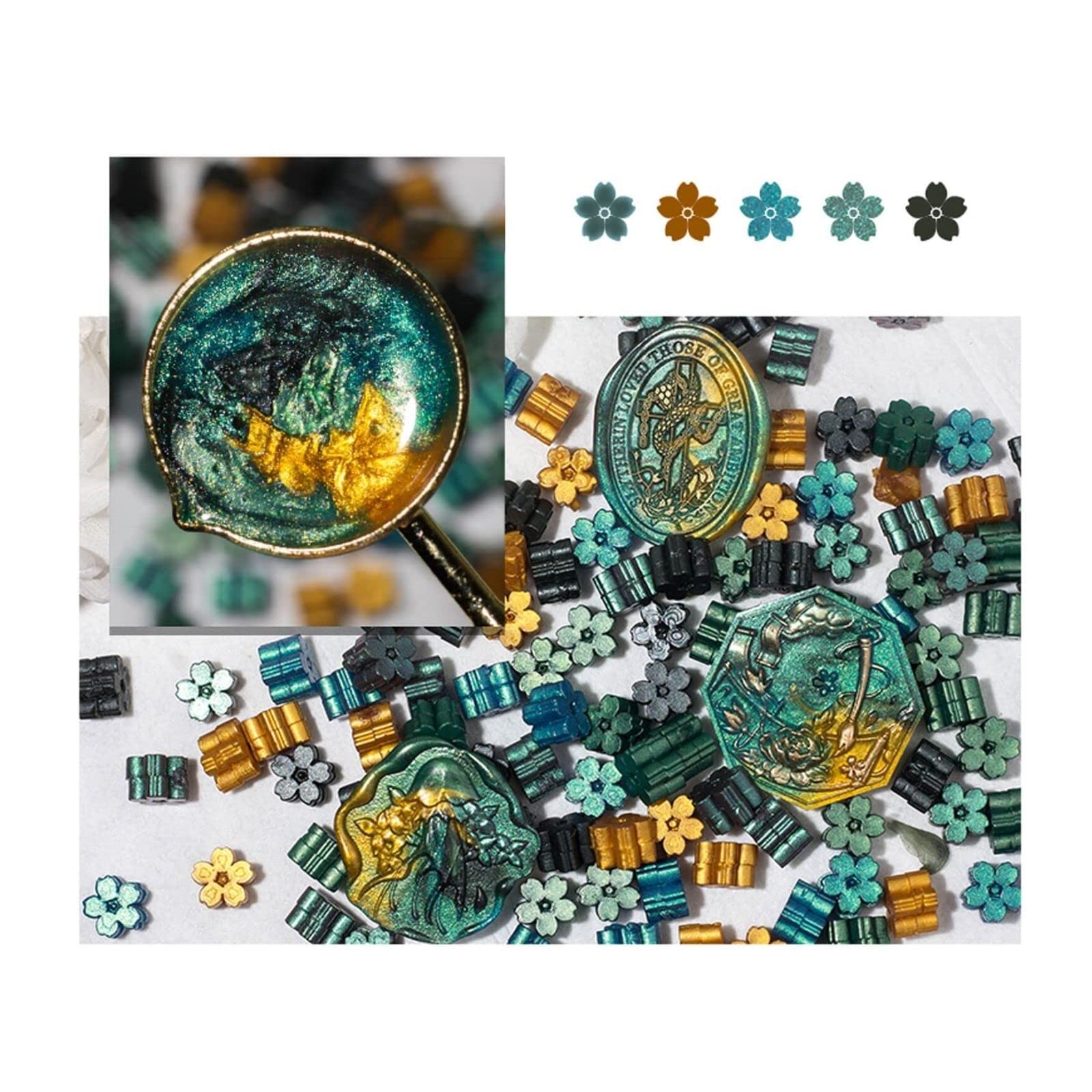 【送料無料】YAMOXLS シーリングワックス ワックスビーズ セット 封蝋 小粒 桜形 可愛い 手紙 台 DIY ..