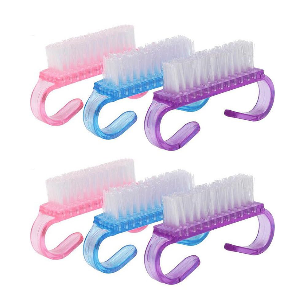 【送料無料】ESJNNK 爪ブラシ 6個入り 3色 ネイルブラシ ネイルケア 爪の間 手 爪 洗う 清潔 爪掃除 手..