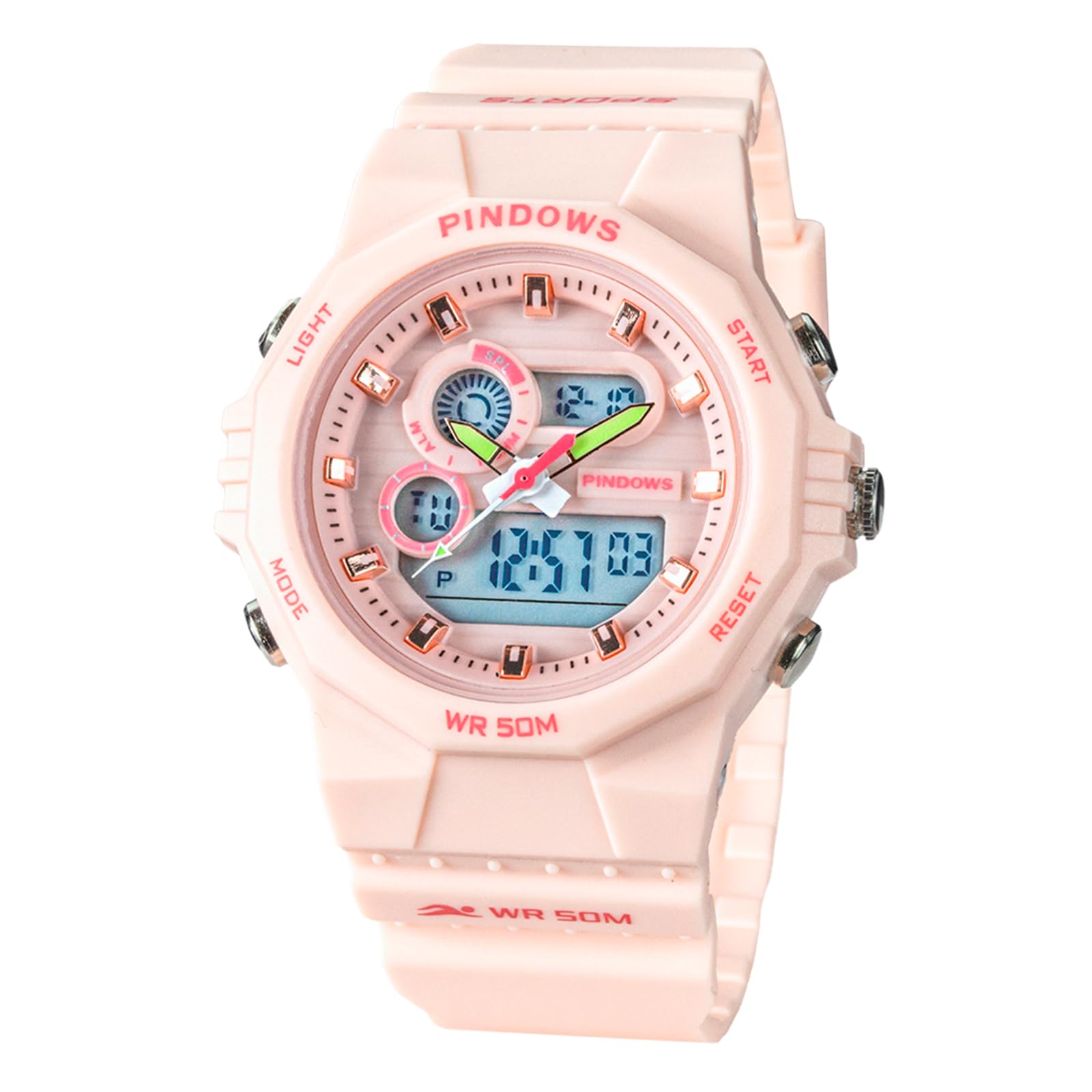 【送料無料】PINDOWS女性用腕時計、50M防水仕様、アウトドア向けデジタルスポーツウォッチ、多機 ...