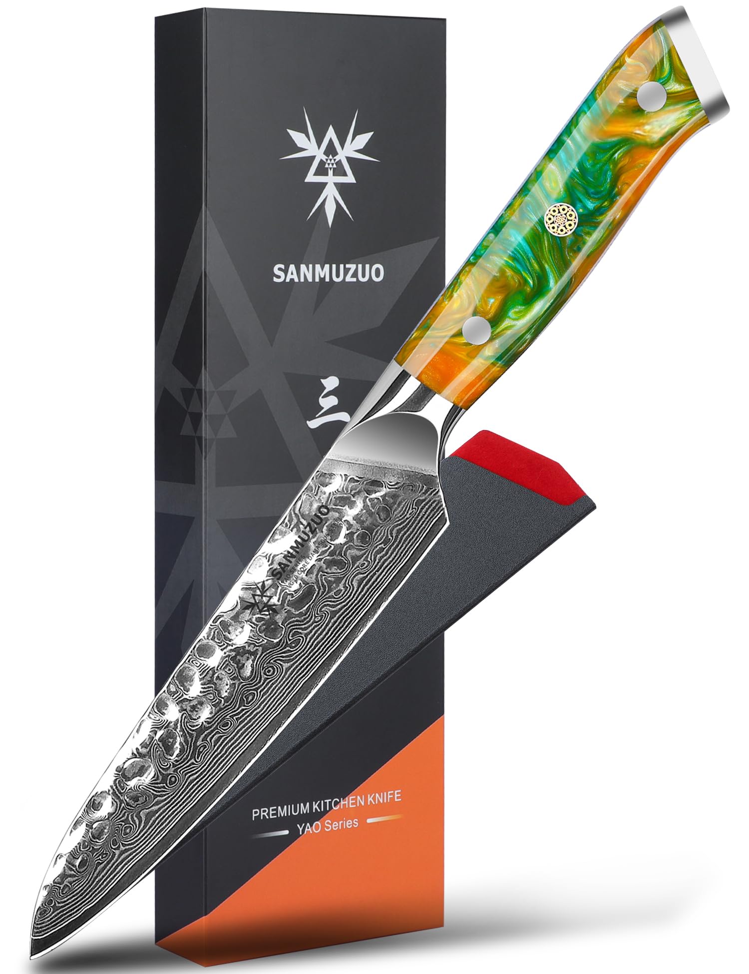 【送料無料】SANMUZUO 5 Inch Utility Knife - Fruit and Vegetable Knives, 67 Layers Forged Damascu..