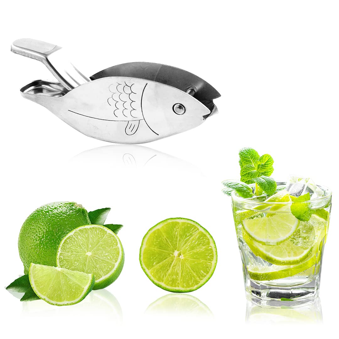 【送料無料】Zayookey 魚型レモン絞り器 手動レモン絞り器 ステンレス鋼の手持ち型ジューサー  ...