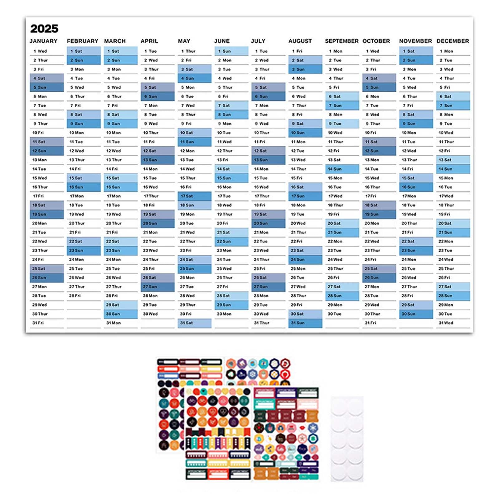 【送料無料】PAVIKE年間カレンダー 2025 壁掛け 壁掛けカレンダー 2025 カレンダー1枚 ...