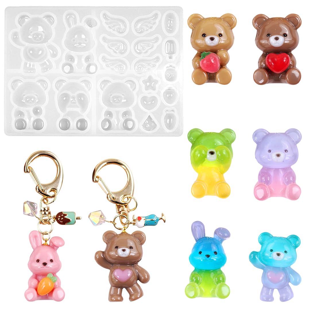 【送料無料】Zayookey シリコンモールド UVレジン型 クマ型 ウサギ型 ミニ mini DIY手作り ハンドメイ..