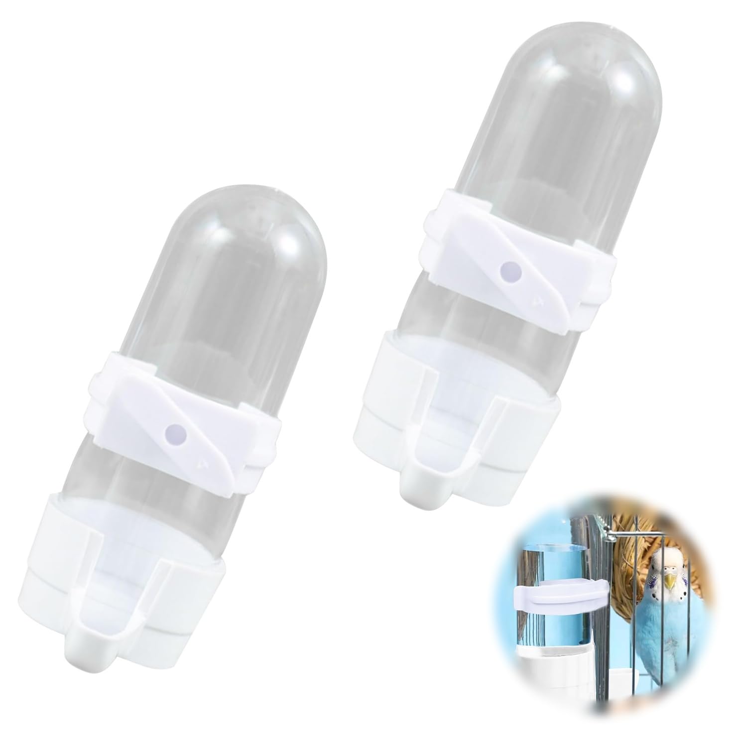 【送料無料】PAVIKE 鳥 給水器 鳥 水飲み器 90ml 2個セット 水飲み鳥 餌入れ 自動給水器 バードフィーダー 小動物 水飲みボトル ペット給水器 インコ 文鳥 オウム オカメインコ セキセイインコ