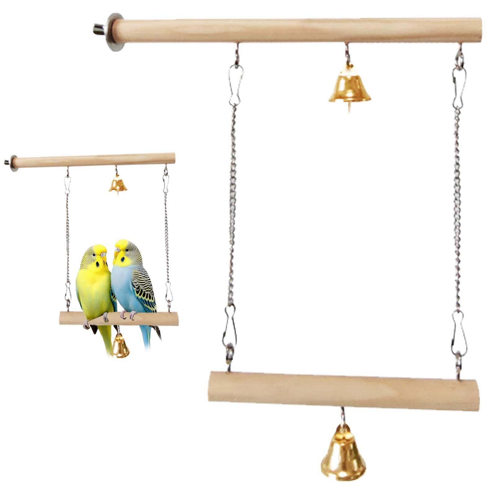 【送料無料】PAVIKE 鳥 止まり木スタント 天然木 ブランコ木製 止まり木ステージ 爪研ぎ 鈴つ ...