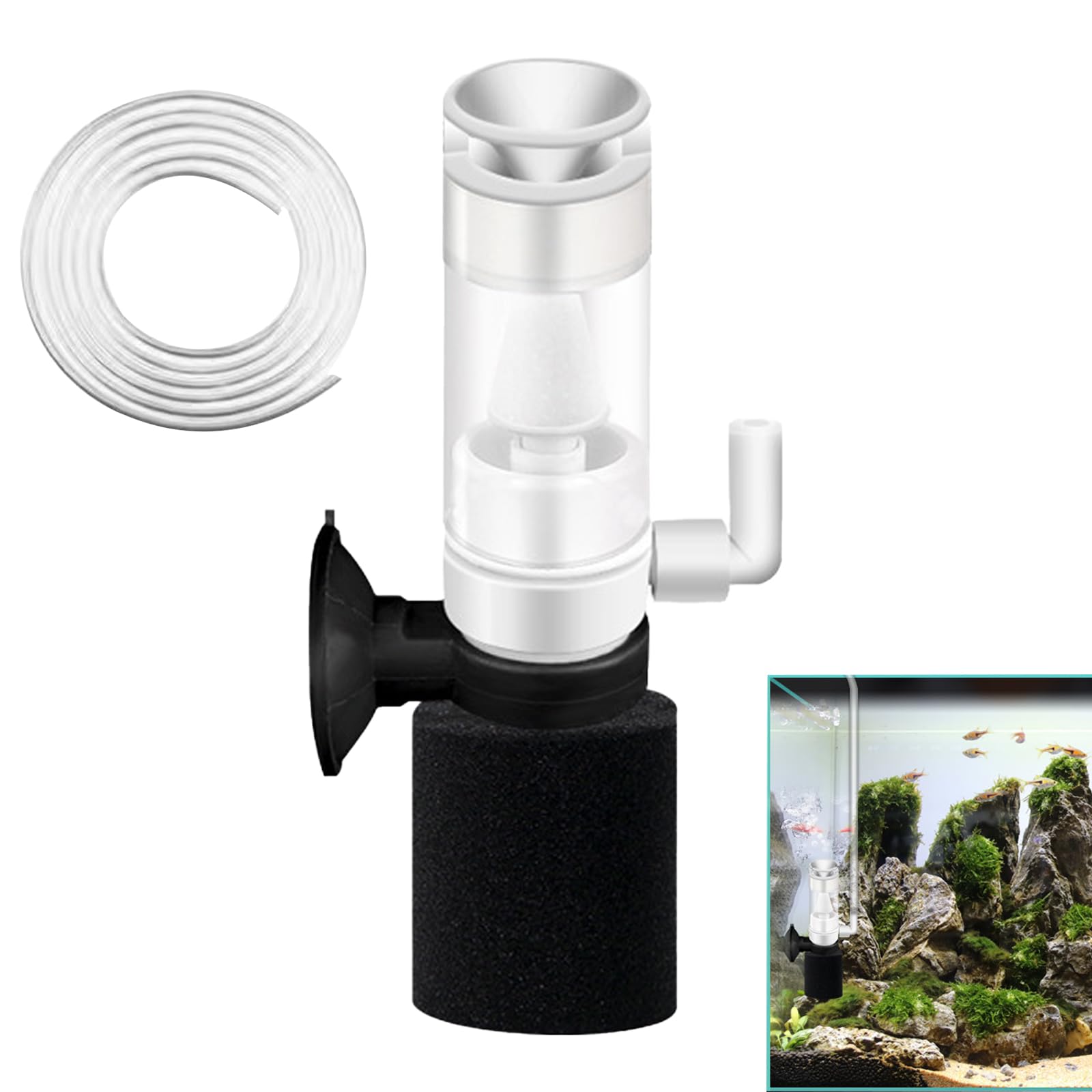 【送料無料】PAVIKE 水槽用酸素ポンプ 水槽用エアーポンプ ミニスポンジフィルター 小型金魚タンク空気..