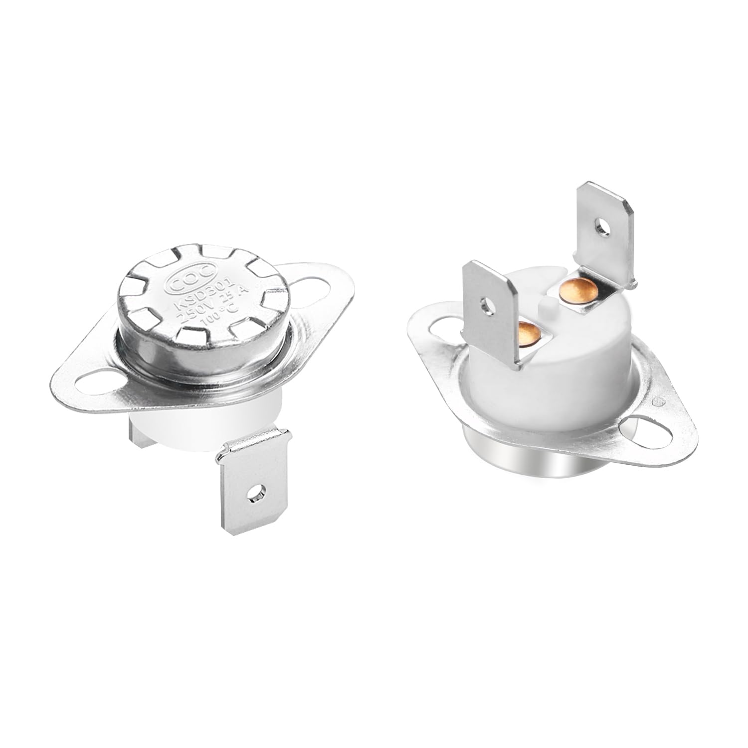 【送料無料】AopinサーマルコントロールスイッチKSD301通常クローズドNC 100度250V高電流25Aサーモスタ..