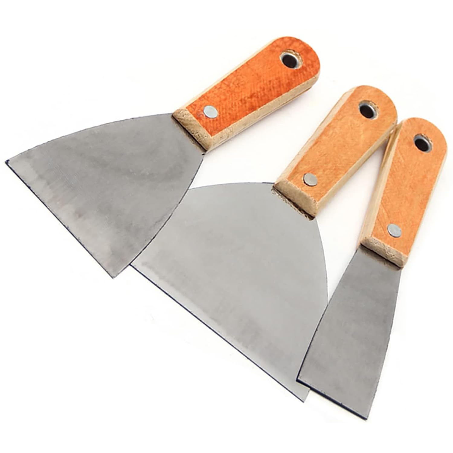 【送料無料】Aicosineg パテナイフスクレーパー 木製ハンドル付きのステンレススパックルナイフセット..