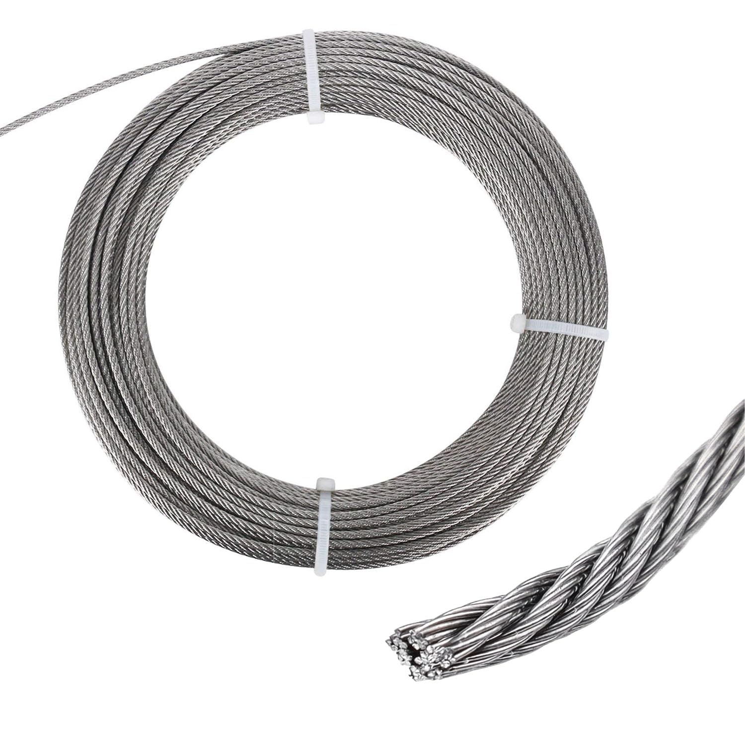 【送料無料】Aicosineg ワイヤーロープ 台風対策 ステンレスワイヤー 直径2mm 長さ10M 使用荷重294kg 304ステンレス製 7x7構造 ワイヤー 物干しロープ 落下防止 耐食性 防錆性 酸化抵抗 工事 アンテナ固定 配線 漁業 林業 DIY