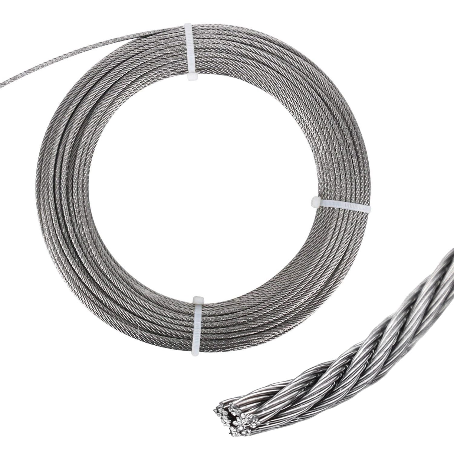 【送料無料】Aicosineg ワイヤーロープ 台風対策 ステンレスワイヤー 直径2.5mm 長さ10M 使用荷重435kg 304ステンレス製 7x7構造 ワイヤー 物干しロープ 落下防止 耐食性 防錆性 酸化抵抗 工事 アンテナ固定 配線 漁業 林業 DIY