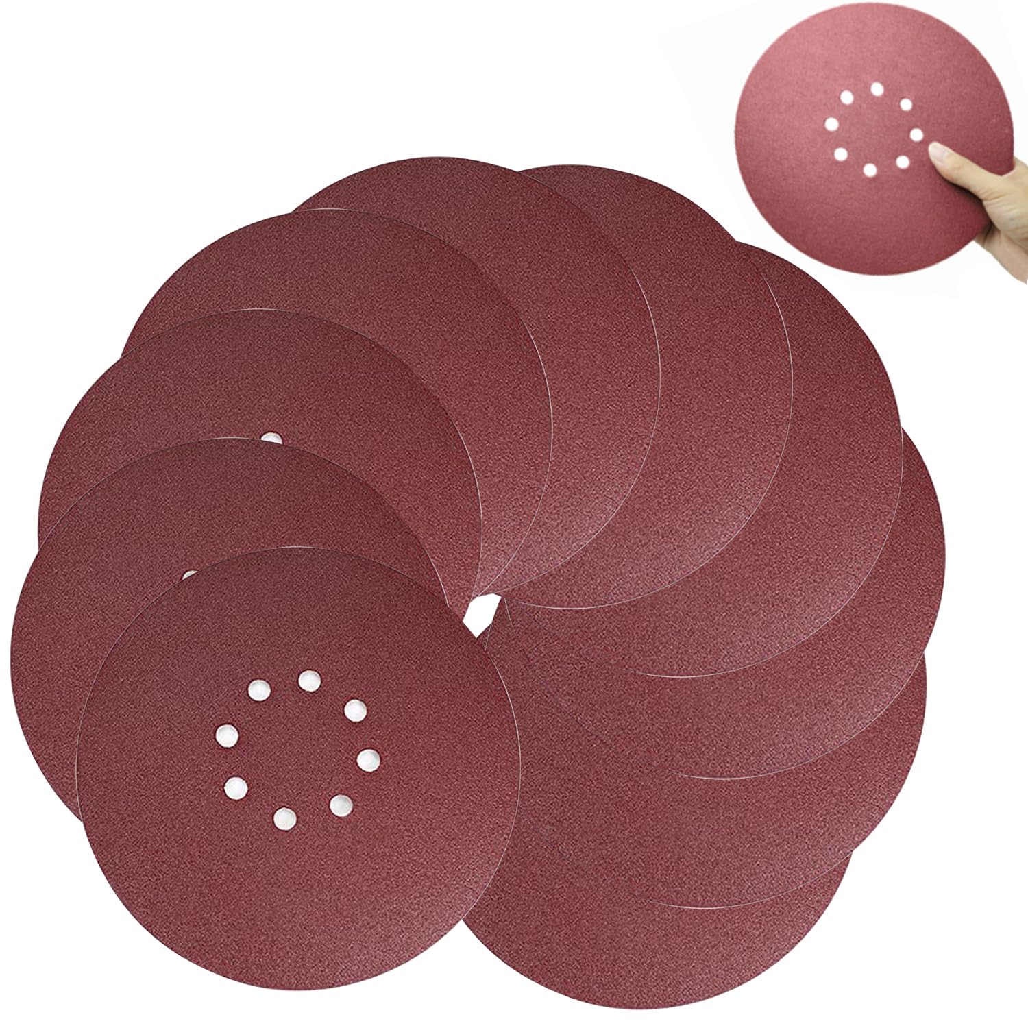 【送料無料】Aicosineg サンディングディスク サンドペーパー 外径217mm 10枚セット8 ...