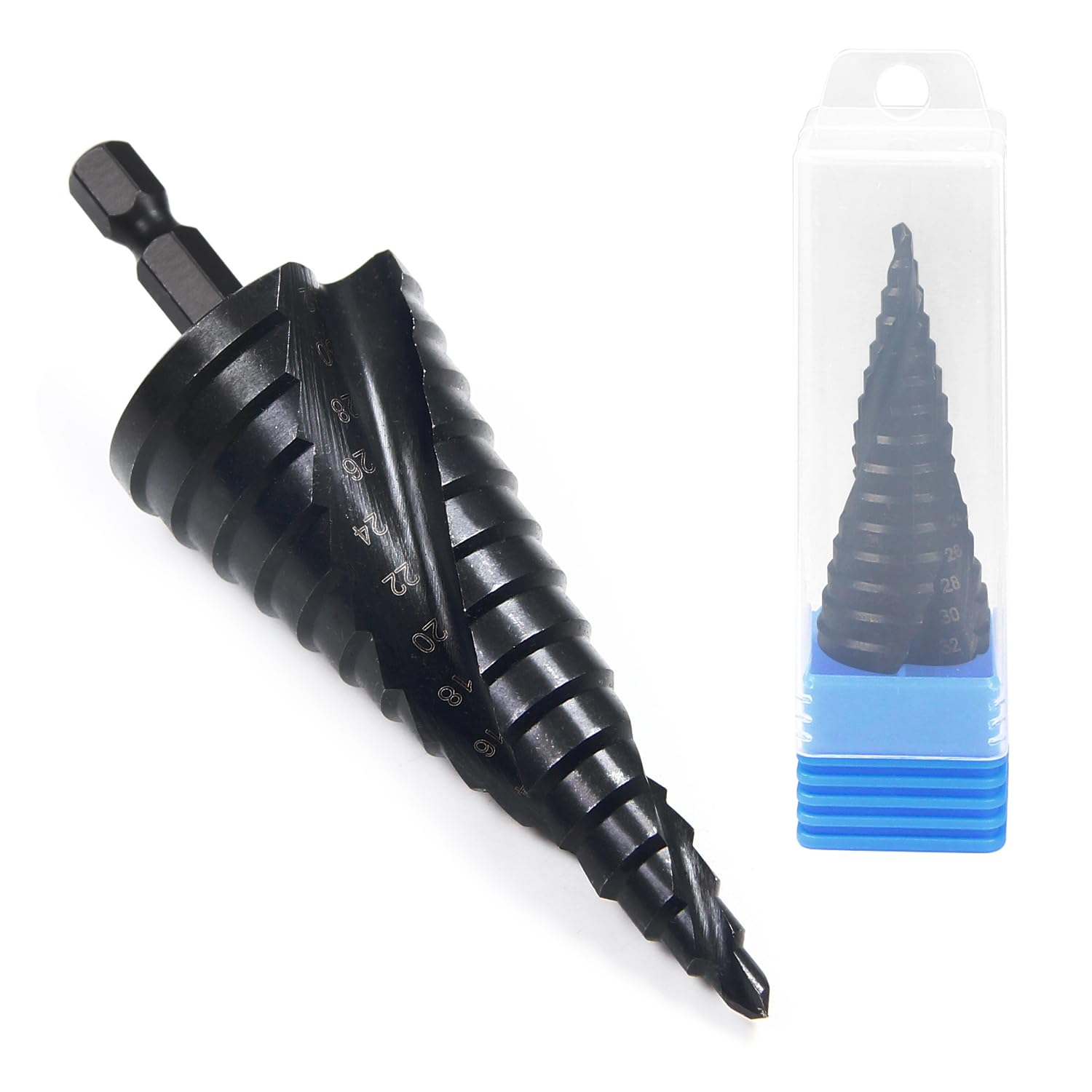 【送料無料】Aicosineg ステップドリル タケノコドリル 鉄工用ドリルビット ステンレス用 (4-32mm 15段..