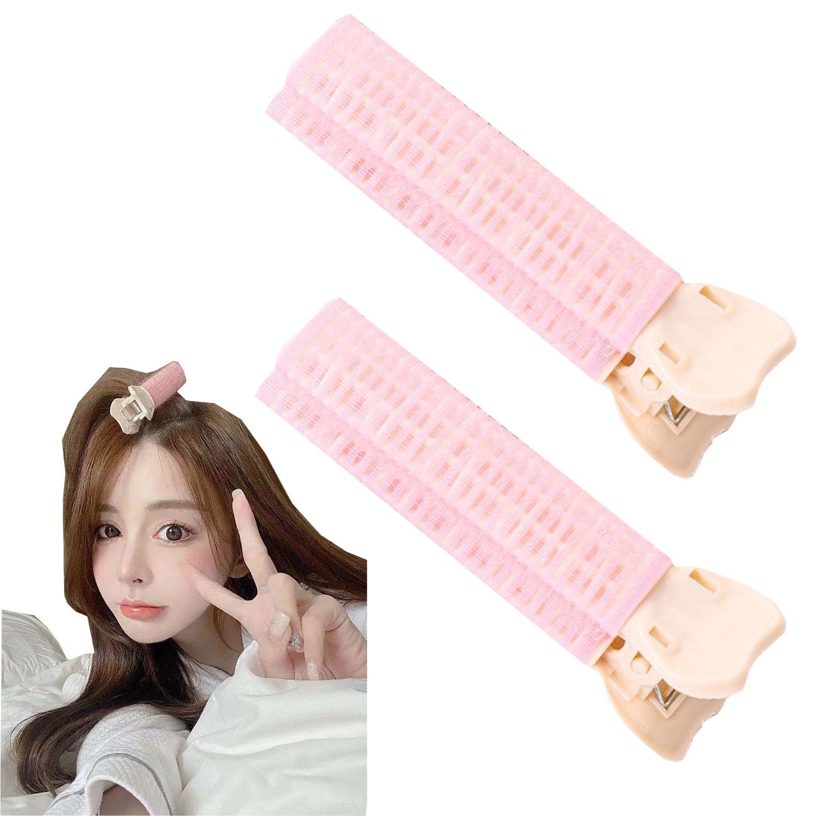 【送料無料】LUYING 前髪カーラー 前 ピンク 2個セット プラスチック カーラー 小 マジック ...