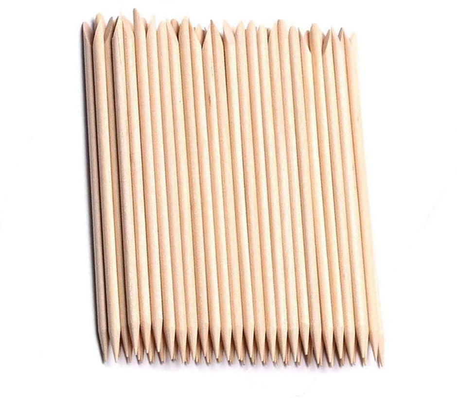 【送料無料】LUYING 甘皮処理 オレンジウッドスティック 木製 木製 プッシャー ネイル道具 爪の表面綺麗にする キューティクルプッシャー 100本