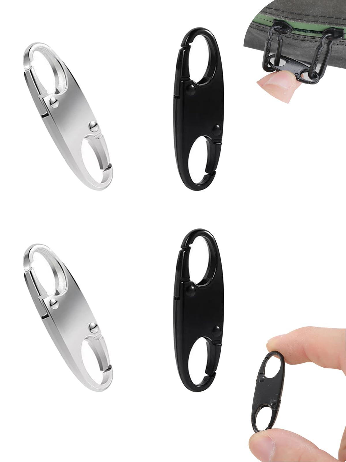 【送料無料】LYHMHAMY ジッパークリップ盗難防止 4個入り ファスナー キーホルダー 引き手  ...