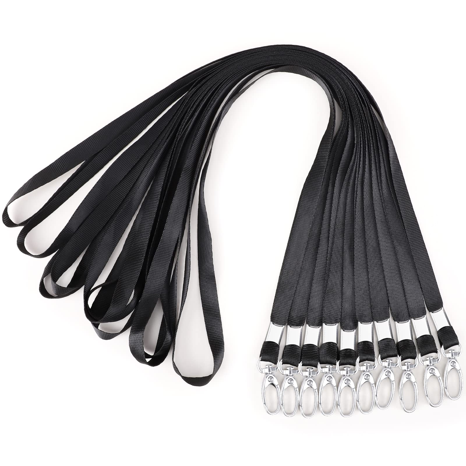 【送料無料】[Segarty] 【ネックストラップ】 首掛け 10本 黒 ストラップ 着脱簡単 落下防止 軽量 忘れ..