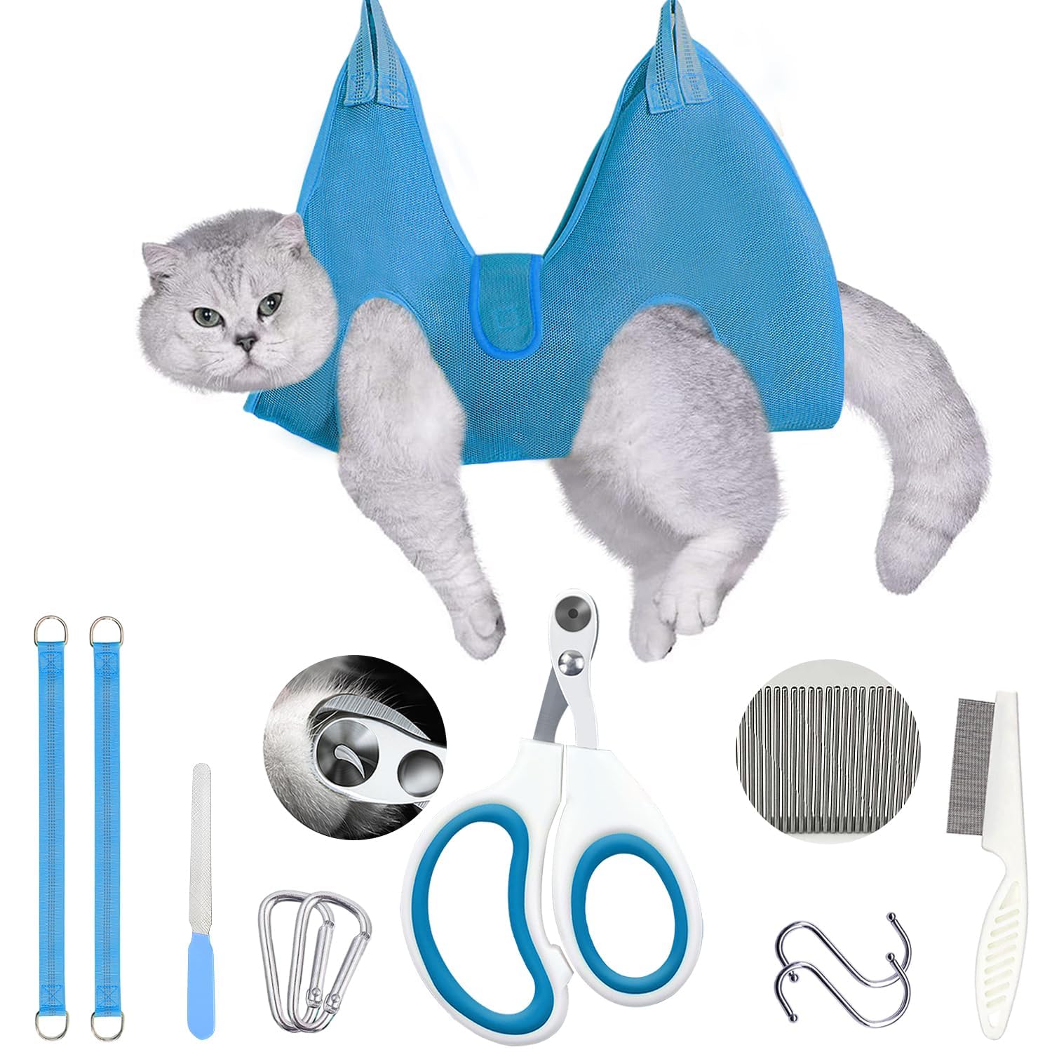 【送料無料】[RISOUHE]犬 猫グルーミングハンモック ペット用 爪切り補助具 猫 爪切りハンモック 小型 ..