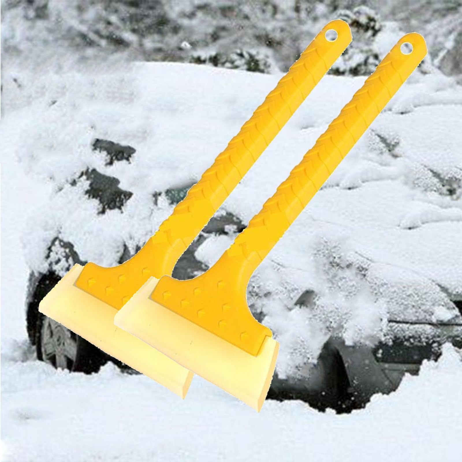 【送料無料】wowjimi スノーシャベル 霜取りへら 牛すじ材質 傷つけない アイススクレーパー 雪かきス..